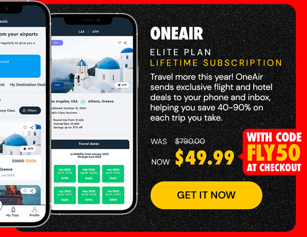 OneAir Elite Plan: Lifetime Subscription (Save Big on Flights, Hotels & More)