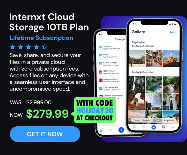 Internxt Cloud Storage Lifetime Subscription: 10TB Plan