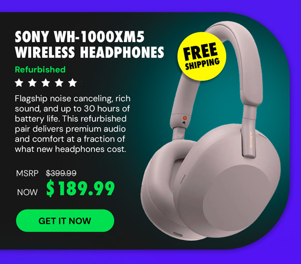 Sony WH-1000XM5 Wireless Industry Leading Noise Canceling Headphones (Refurbished)