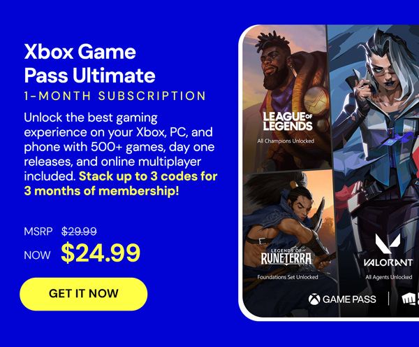 Xbox Game Pass Ultimate: 3-Month Subscription - USA - Digital Code - Stackable - Final Sale