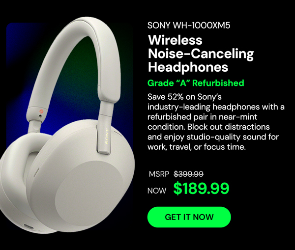 Sony WH-1000XM5 Wireless Industry Leading Noise Canceling Headphones (Refurbished)
