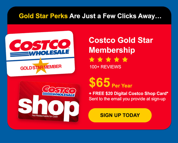 Costco 1-Year Gold Star Membership + $20 Digital Costco Shop Card