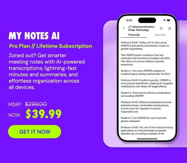 My Notes AI Pro Plan: Lifetime Subscription