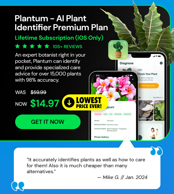 Plantum - AI Plant Identifier Premium Plan: Lifetime Subscription (For iOS Only)