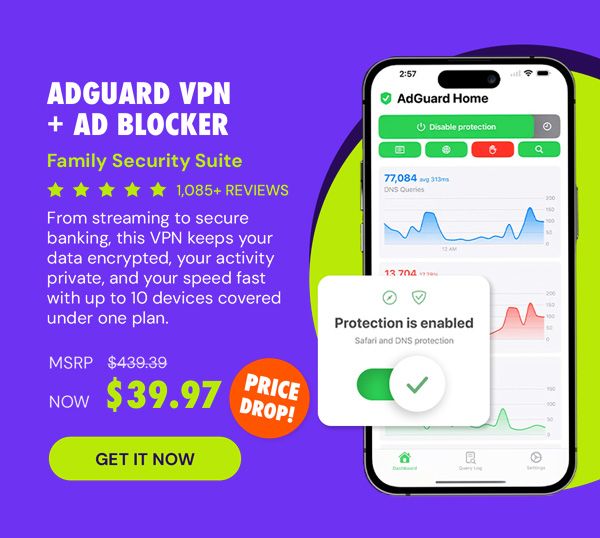 AdGuard VPN + Ad Blocker Family Security Suite