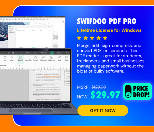 SwifDoo PDF Pro: Perpetual Lifetime License for Windows