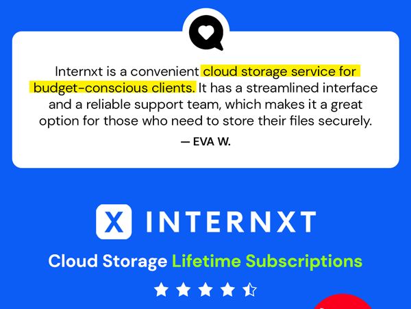 Internxt Cloud Storage Lifetime Subscription: 2TB to 100TB Plans