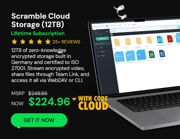 Scramble Cloud Storage Lifetime Subscription (12TB)