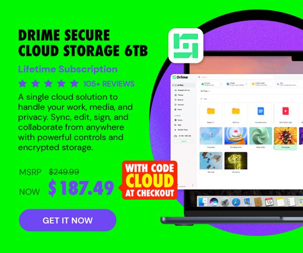 Drime Secure Cloud Storage: Lifetime Subscription (Advanced Plan/6TB)