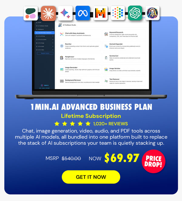 1minAI Advanced Business Plan Lifetime Subscription