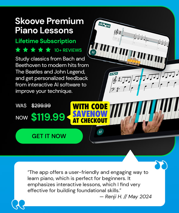 Skoove Premium Piano Lessons: Lifetime Subscription