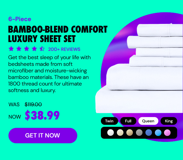 6-Piece Bamboo-Blend Comfort Luxury Sheet Set