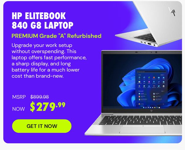 HP EliteBook 840 G7 14” Laptop (2021) i5-10310U 1.7GHz 16GB RAM 512GB SSD Win11 Pro (Certified Refurbished)