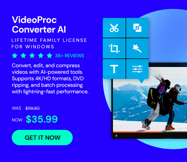 VideoProc Converter AI: Lifetime Family License (For Windows)