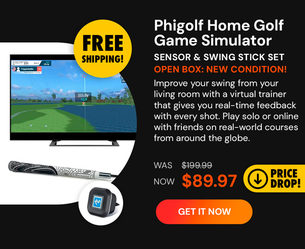 Phigolf Home Golf Game Simulator Sensor & Generic Swing Stick Set (Open Box)