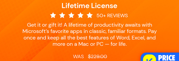 Microsoft Office 2019 for Windows or Mac | Lifetime License
