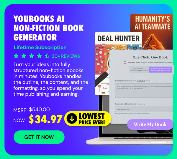 Youbooks AI Non-Fiction Book Generator: (Fan Plan) Lifetime Subscriptions