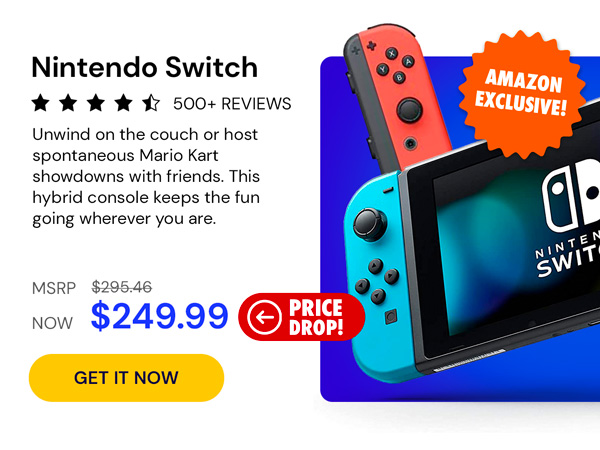 Nintendo Switch™ with Neon Blue and Neon Red Joy‑Con™ (Renewed)