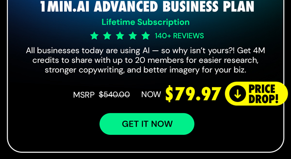 1minAI Advanced Business Plan Lifetime Subscription