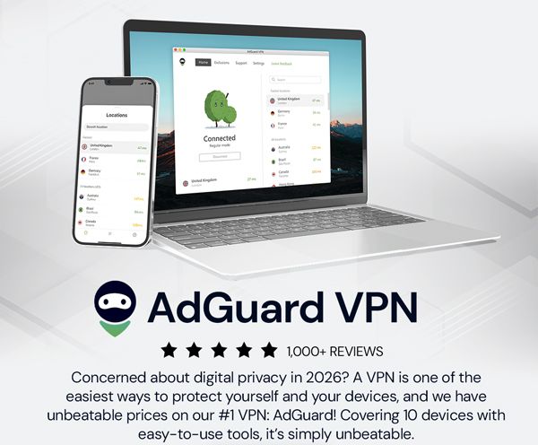 AdGuard VPN: 5-Yr Subscription