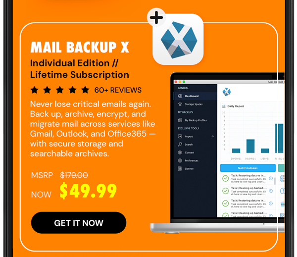 Mail Backup X Individual Edition: Lifetime Subscription