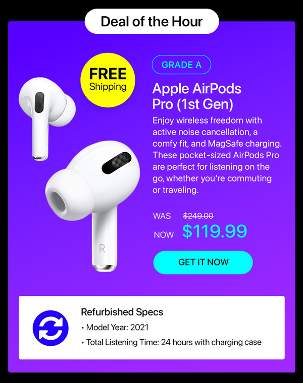 Apple AirPods Pro (1st Gen) with MagSafe Charging Case (Refurbished)