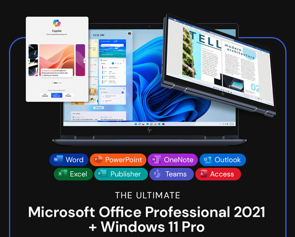 The Ultimate Microsoft Office Professional 2021 for Windows: Lifetime License + Windows 11 Pro Bundle