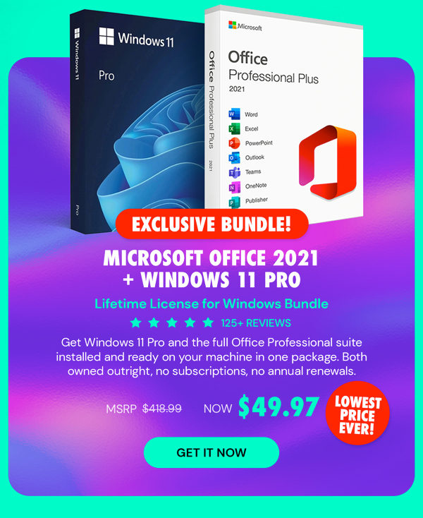The Ultimate Microsoft Office Professional 2021 for Windows: Lifetime License + Windows 11 Pro Bundle
