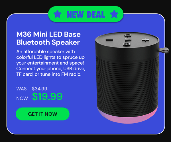 M36 Mini LED Base Bluetooth Speaker (Black)