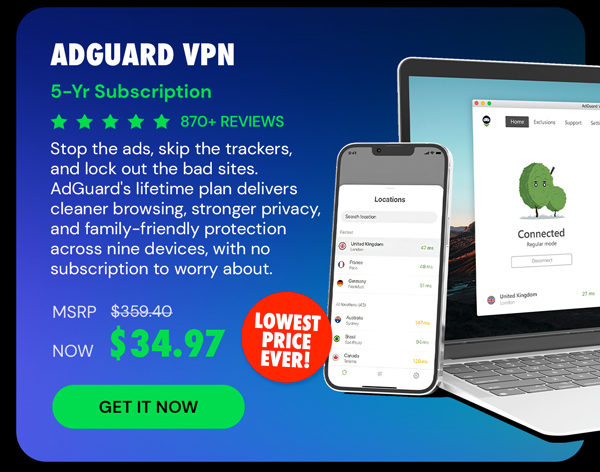 AdGuard VPN: 5-Yr Subscription