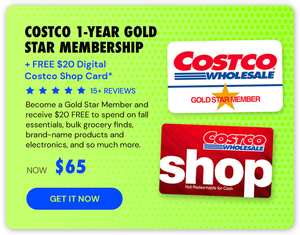 Costco 1-Year Gold Star Membership + $20 Digital Costco Shop Card