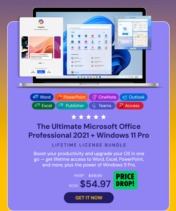 The Ultimate Microsoft Office Professional 2021 for Windows: Lifetime License + Windows 11 Pro Bundle