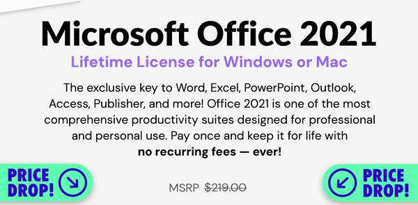 Microsoft Office Professional 2021 for Windows: Lifetime License (Non Binding)