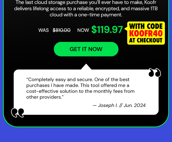 Koofr Cloud Storage: Lifetime Subscription (1TB)