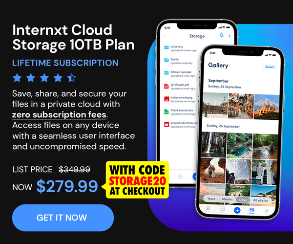 Internxt Cloud Storage Lifetime Subscription: 10TB Plan
