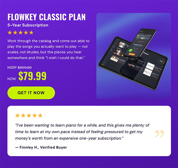 Flowkey Classic Plan: 5-Year Subscription