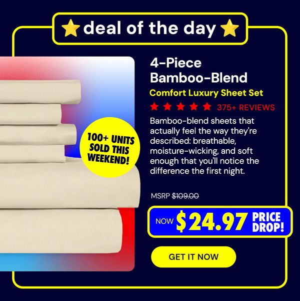4-Piece Bamboo Comfort Solid Sheet Set