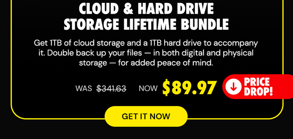 The Complete 1TB (x2) Cloud & Hard Drive Storage Lifetime Bundle