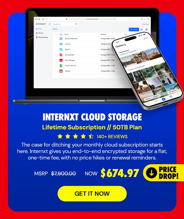 Internxt Cloud Storage Lifetime Subscription (50TB)