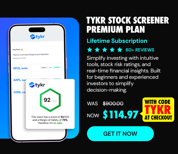 Tykr Stock Screener: Premium Plan Lifetime Subscription