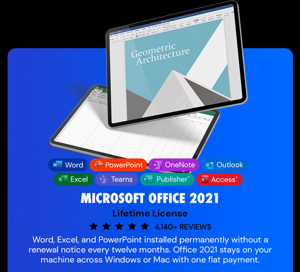 Microsoft Office 2021 for Windows or Mac: Lifetime License