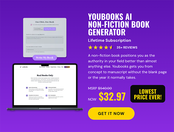 Youbooks AI Non-Fiction Book Generator: (Fan Plan) Lifetime Subscriptions