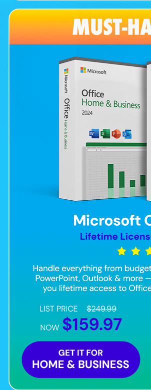 Microsoft Office 2024 Home & Business for Mac or PC Lifetime License