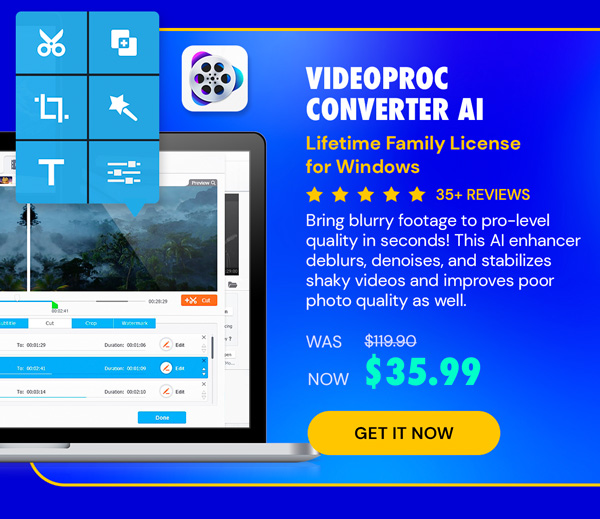 VideoProc Converter AI: Lifetime Family License (For Windows)