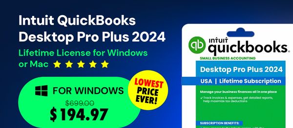 Intuit QuickBooks Desktop Pro Plus 2024 (1 User): Lifetime Licenses