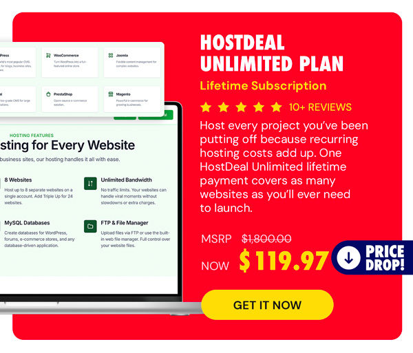 Hostdeal Unlimited Plan: Lifetime Subscription