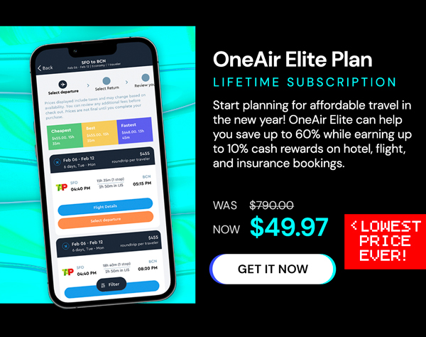 OneAir Elite Plan: Lifetime Subscription (Save Big on Flights, Hotels & More)