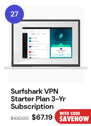 Surfshark VPN Starter Plan: 3-Yr Subscription