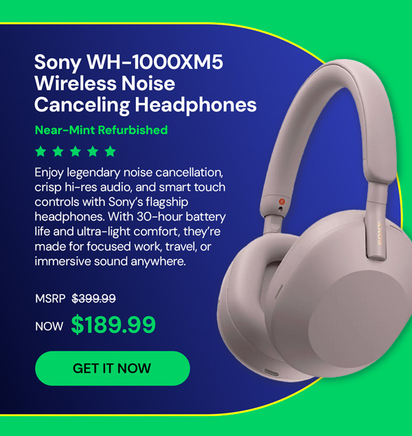Sony WH-1000XM5 Wireless Industry Leading Noise Canceling Headphones (Refurbished)