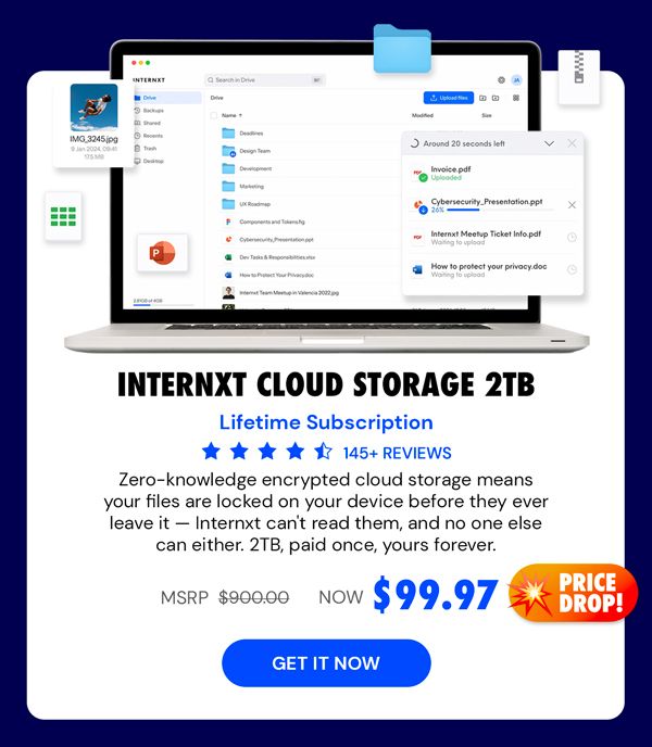 Internxt Cloud Storage: Lifetime Subscription (2TB)